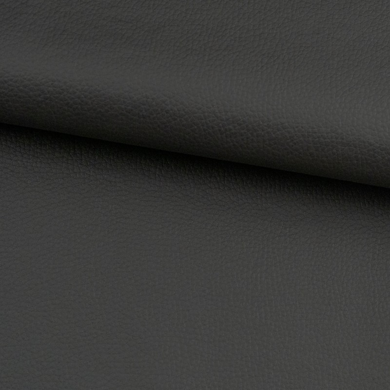Tela de polipiel tapicería con textura lisa negro