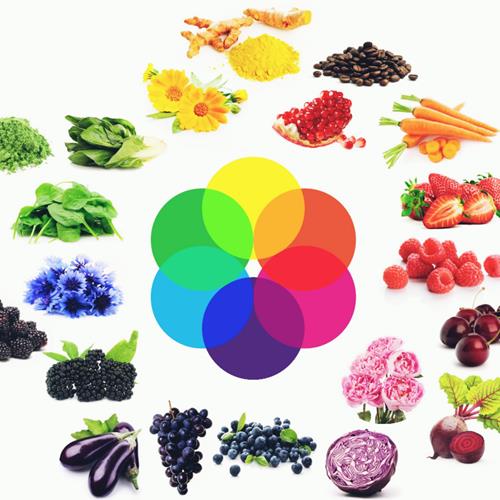 Gama de colores con productos naturales